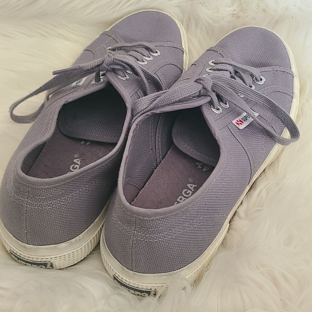 Superga Sz 41 Gray Canvas Sneakers Lace Up Shoes W 9.5 Men 8 - Picture 2 of 6